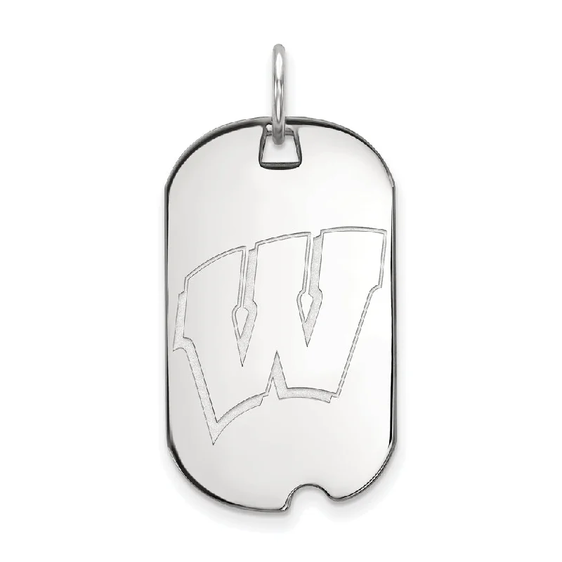 Double - Heart Pendant with Interlocking Design for Couples14k White Gold U. of Wisconsin Initial W Dog Tag Pendant Double - Heart Pendant with Interlocking Design for Couples14k White Gold U. of Wisconsin Initial W Dog Tag Pendant
