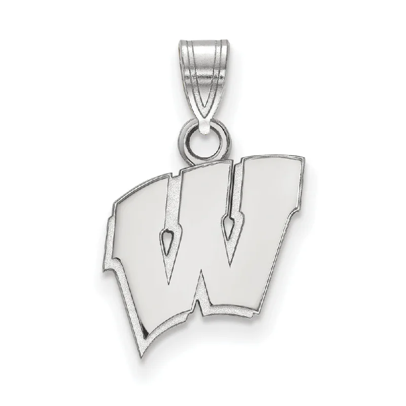 Handmade Leather - Wrapped Crystal Pendant for a Bohemian Aesthetic14k White Gold U. of Wisconsin Small Initial W Pendant