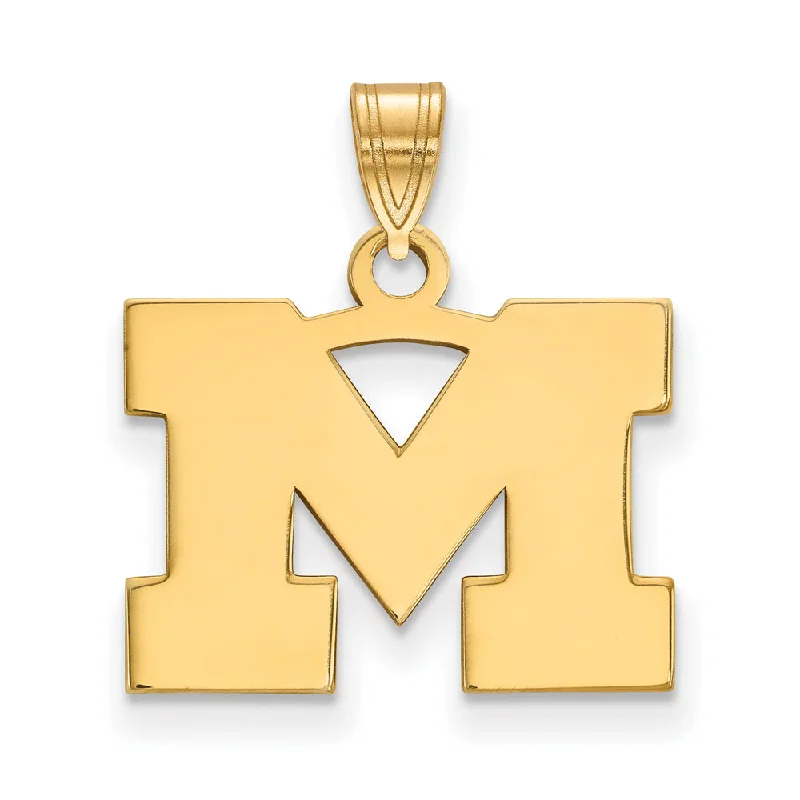14k Yellow Gold U. of Michigan Small Initial M Pendant