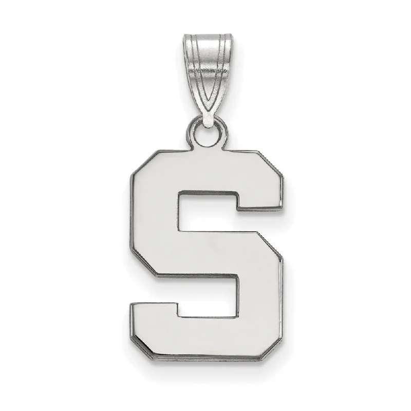 Custom - Engraved Initial Pendant Necklace in Sterling Silver for Mother's Day GiftSterling Silver Michigan State Medium Initial S Pendant Custom - Engraved Initial Pendant Necklace in Sterling Silver for Mother's Day GiftSterling Silver Michigan State Medium Initial S Pendant