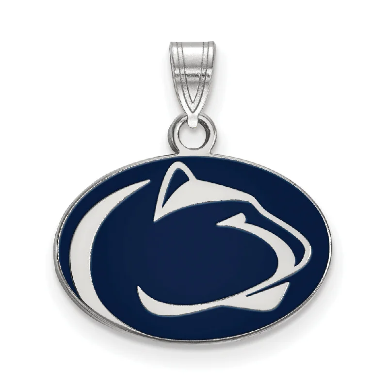Magnetic - Closure Pendant Necklace with a Hidden Compartment for Secret KeepersSterling Silver Penn State Small Enamel Pendant Magnetic - Closure Pendant Necklace with a Hidden Compartment for Secret KeepersSterling Silver Penn State Small Enamel Pendant