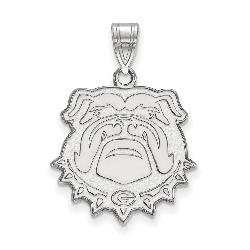 Custom - Engraved Initial Pendant Necklace in Sterling Silver for Mother's Day GiftSterling Silver U. of Georgia Large Bulldog Pendant Custom - Engraved Initial Pendant Necklace in Sterling Silver for Mother's Day GiftSterling Silver U. of Georgia Large Bulldog Pendant