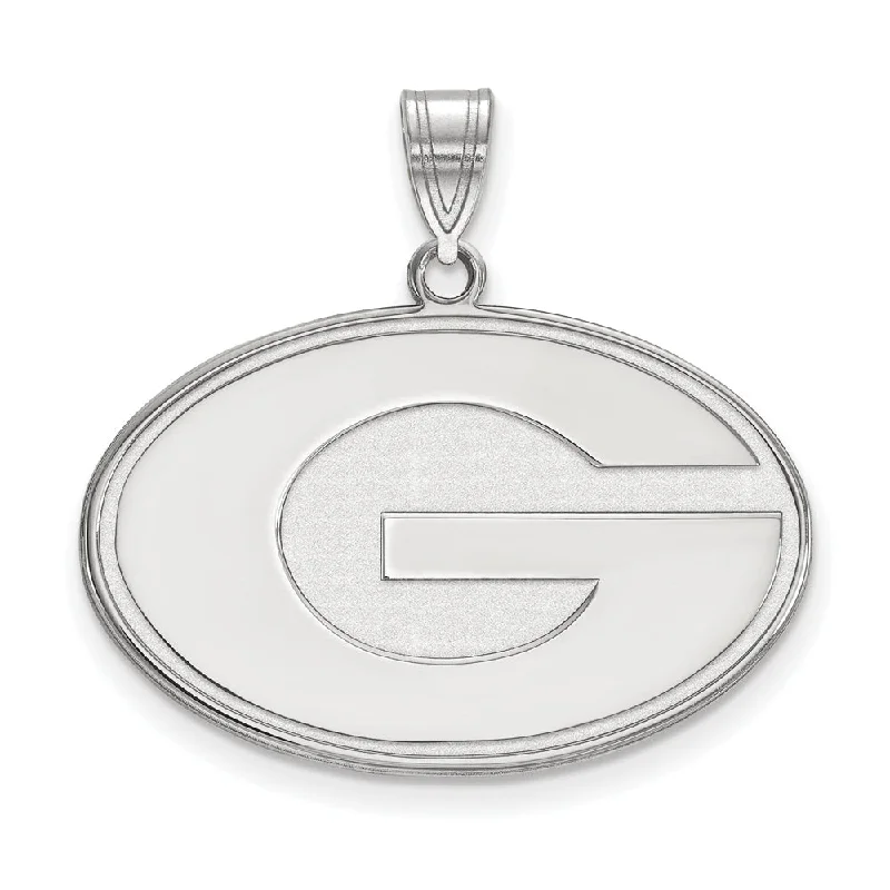 Custom - Engraved Initial Pendant Necklace in Sterling Silver for Mother's Day GiftSterling Silver U. of Georgia Large 'G' Pendant Custom - Engraved Initial Pendant Necklace in Sterling Silver for Mother's Day GiftSterling Silver U. of Georgia Large 'G' Pendant