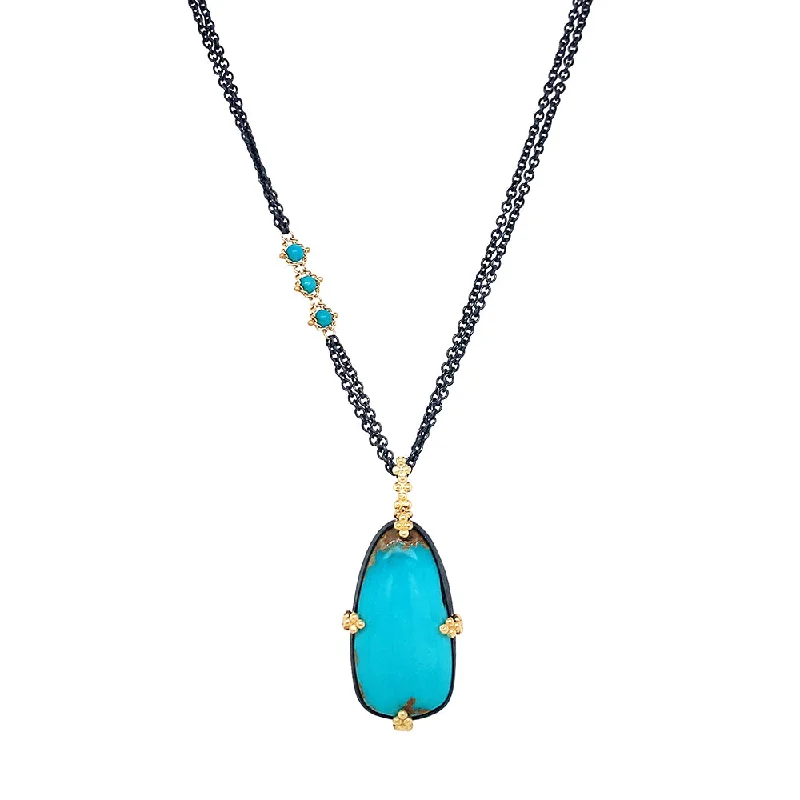 Tassel - Trimmed Amethyst Pendant Necklace for Festival - GoersOne-of-a-Kind Royston Turquoise Necklace - "Open Sea" Tassel - Trimmed Amethyst Pendant Necklace for Festival - GoersOne-of-a-Kind Royston Turquoise Necklace - "Open Sea"