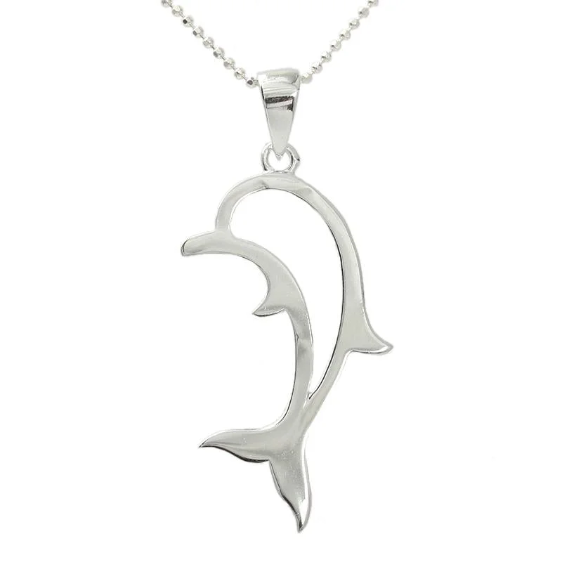 Double - Sided Pendant Necklace with a Photo Insert for Memory - KeepersSterling Silver Dolphin Outline Pendant (Chain Sold Separately) Double - Sided Pendant Necklace with a Photo Insert for Memory - KeepersSterling Silver Dolphin Outline Pendant (Chain Sold Separately)