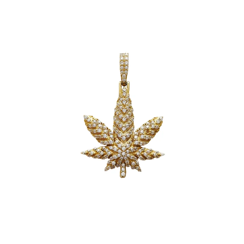 Icy Veins Cannabis Leaf Pendant (14K)