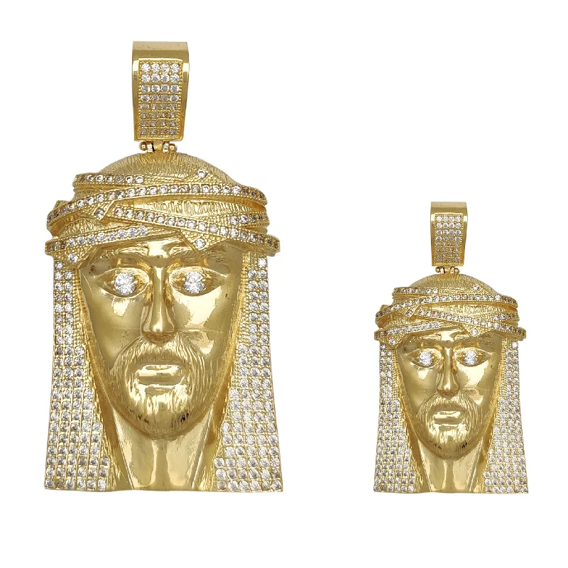 18K Gold - Plated Angel Wing Pendant for a Symbolic and Elegant AccessoryPave Stone-Set Jesus Head Pendant (14K) 18K Gold - Plated Angel Wing Pendant for a Symbolic and Elegant AccessoryPave Stone-Set Jesus Head Pendant (14K)