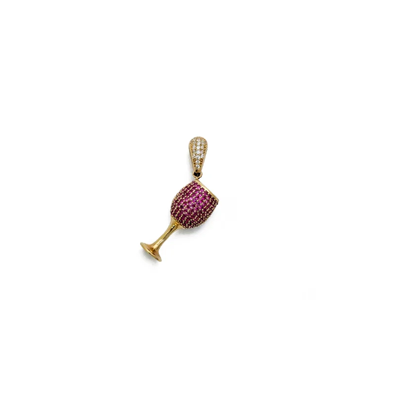 Handmade Leather - Wrapped Crystal Pendant for a Bohemian AestheticPave Wine Cup Pendant (14K) Handmade Leather - Wrapped Crystal Pendant for a Bohemian AestheticPave Wine Cup Pendant (14K)