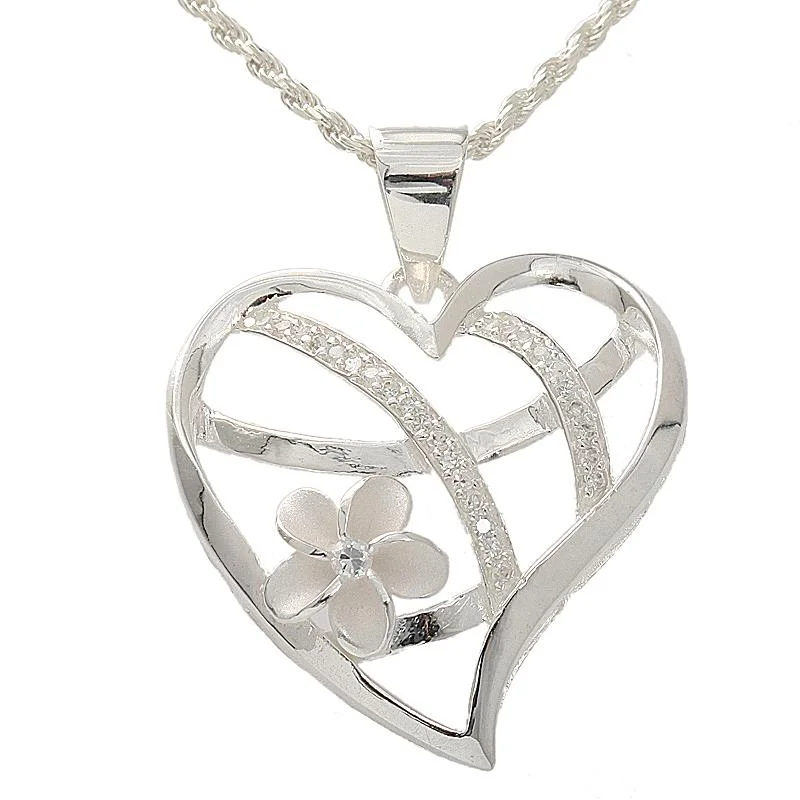 Dainty Gold - Plated Angel Wing Pendant Necklace for Sensitive Skin OwnersSterling Silver Plumeria and CZ Heart Pendant (Chain Sold Separately) Dainty Gold - Plated Angel Wing Pendant Necklace for Sensitive Skin OwnersSterling Silver Plumeria and CZ Heart Pendant (Chain Sold Separately)