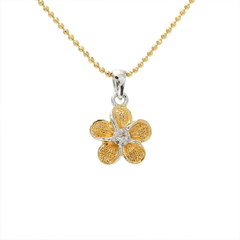 Pave - Set Cubic Zirconia Crown Pendant Necklace for Little Princess - Themed Birthday PartiesSterling Silver Two Tone Yellow Gold Raised Plumeria with CZ Sandblast Finish Pendant (S/M/L) (Chain Sold Separately) Pave - Set Cubic Zirconia Crown Pendant Necklace for Little Princess - Themed Birthday PartiesSterling Silver Two Tone Yellow Gold Raised Plumeria with CZ Sandblast Finish Pendant (S/M/L) (Chain Sold Separately)