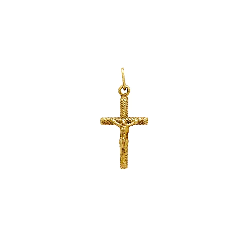 Rope Motif Crucifix Pendant (14K)