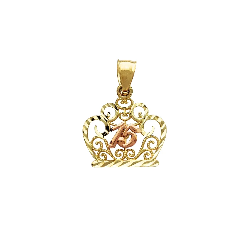 Antique - Brass - Finished Compass Pendant for Travelers and ExplorersQueen Crown 15 Years Pendant (14K) Antique - Brass - Finished Compass Pendant for Travelers and ExplorersQueen Crown 15 Years Pendant (14K)