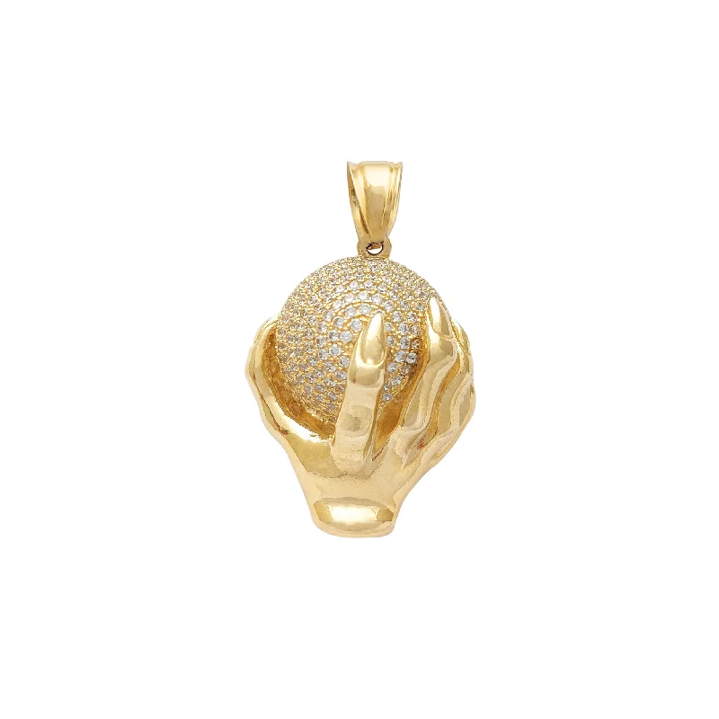 Iced-Out World In My Hands Pendant (14K)