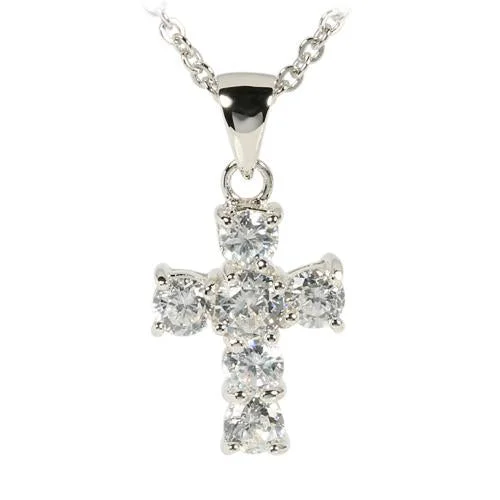 Magnetic - Closure Pendant Necklace with a Hidden Compartment for Secret KeepersSterling Silver CZ Inlay Cross Pendant (Chain Sold Separately) Magnetic - Closure Pendant Necklace with a Hidden Compartment for Secret KeepersSterling Silver CZ Inlay Cross Pendant (Chain Sold Separately)