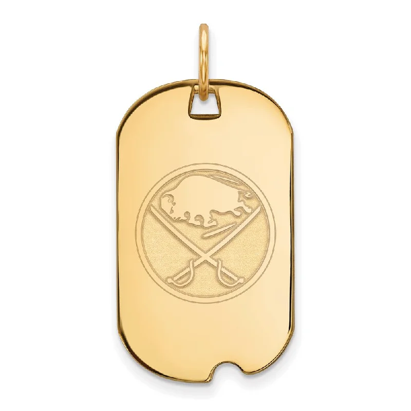Hand - Carved Jade Buddha Pendant for Spiritual and Cultural SignificanceSS 14k Yellow Gold Plated NHL Buffalo Sabres Dog Tag Pendant