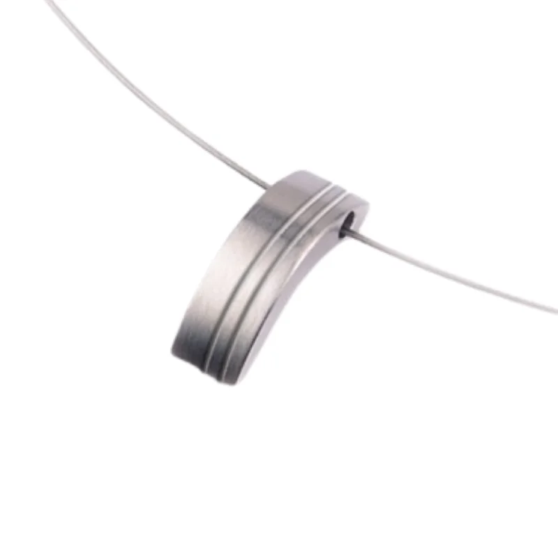 Minimalist Black Onyx Round Pendant Necklace with a Leather Cord for Boho - Chic OutfitsStainless Steel Pendant - "Narrow Semi-Curve With Grooves" Minimalist Black Onyx Round Pendant Necklace with a Leather Cord for Boho - Chic OutfitsStainless Steel Pendant - "Narrow Semi-Curve With Grooves"