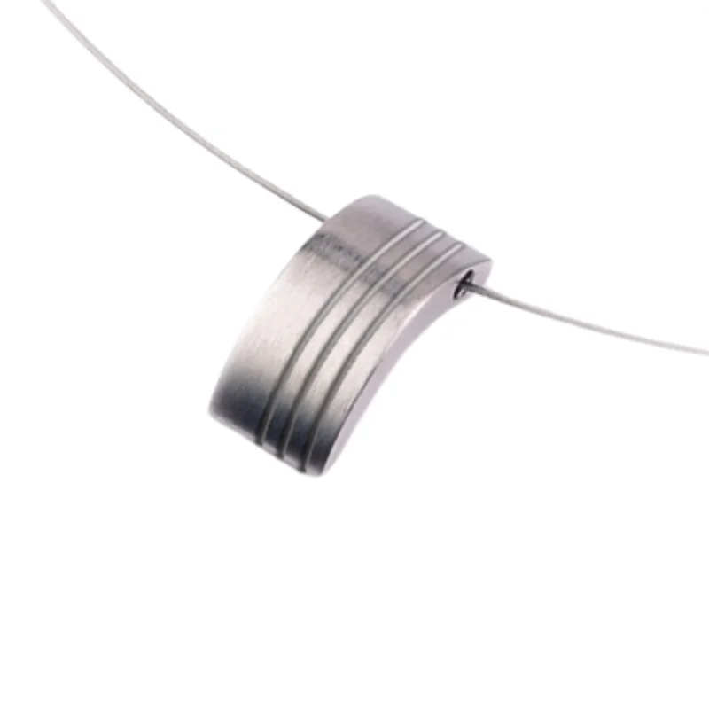 3D - Printed Owl Pendant Necklace in Recycled Plastic for Eco - Conscious FashionistasStainless Steel Pendant - "Wide Semi-Curve With Grooves" 3D - Printed Owl Pendant Necklace in Recycled Plastic for Eco - Conscious FashionistasStainless Steel Pendant - "Wide Semi-Curve With Grooves"