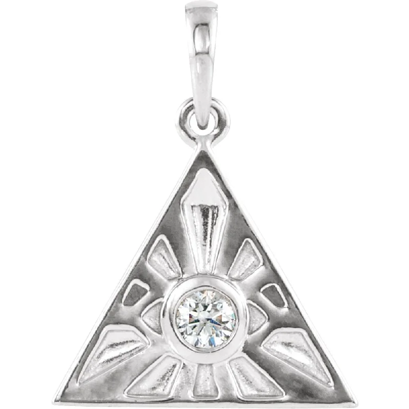 Tassel - Trimmed Amethyst Pendant Necklace for Festival - GoersSterling Silver 1/10 Ct Diamond Eye of Providence Pendant, 14mm Tassel - Trimmed Amethyst Pendant Necklace for Festival - GoersSterling Silver 1/10 Ct Diamond Eye of Providence Pendant, 14mm