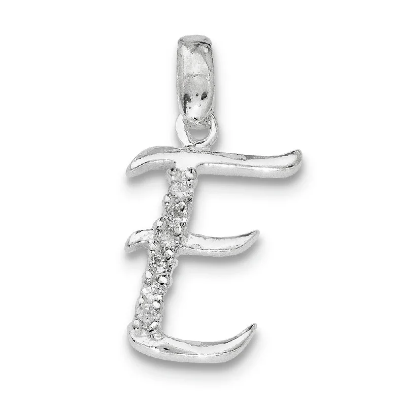 Custom - Engraved Initial Pendant Necklace in Sterling Silver for Mother's Day GiftSterling Silver and CZ, Lauren Collection, Initial E Pendant Custom - Engraved Initial Pendant Necklace in Sterling Silver for Mother's Day GiftSterling Silver and CZ, Lauren Collection, Initial E Pendant