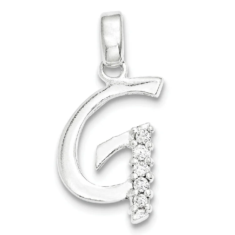 LED - Illuminated Moon Pendant Necklace for Nighttime EventsSterling Silver and CZ, Lauren Collection, Initial G Pendant LED - Illuminated Moon Pendant Necklace for Nighttime EventsSterling Silver and CZ, Lauren Collection, Initial G Pendant