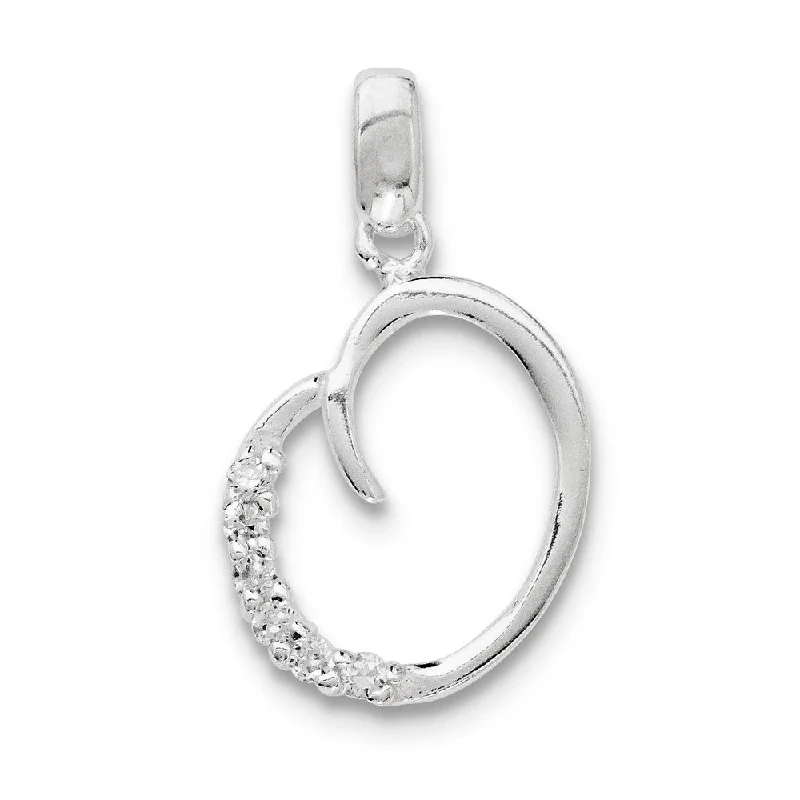 Hypoallergenic Stainless Steel Dog Tag Pendant Necklace for Active MenSterling Silver and CZ, Lauren Collection, Initial O Pendant