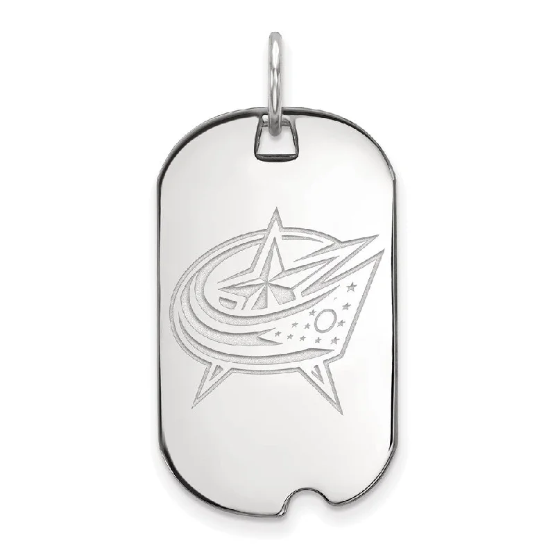 Pearl - Embellished Floral Pendant for a Feminine and Romantic LookSterling Silver NHL Columbus Blue Jackets Dog Tag Pendant