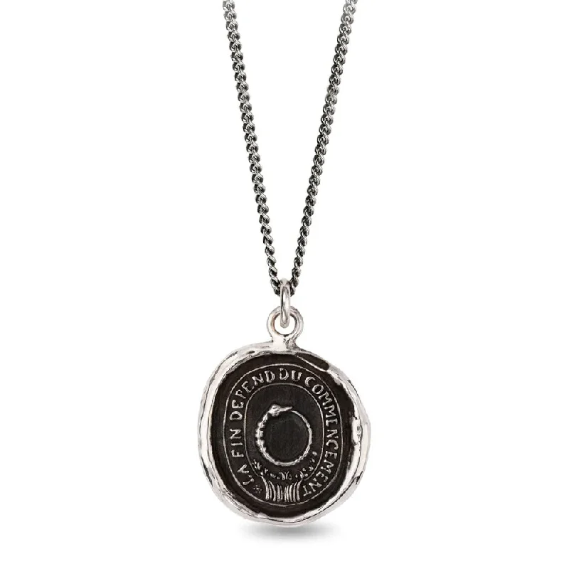 Minimalist Black Onyx Round Pendant Necklace with a Leather Cord for Boho - Chic OutfitsSterling Silver Ouroboros Talisman Necklace - "Knowledge" Minimalist Black Onyx Round Pendant Necklace with a Leather Cord for Boho - Chic OutfitsSterling Silver Ouroboros Talisman Necklace - "Knowledge"