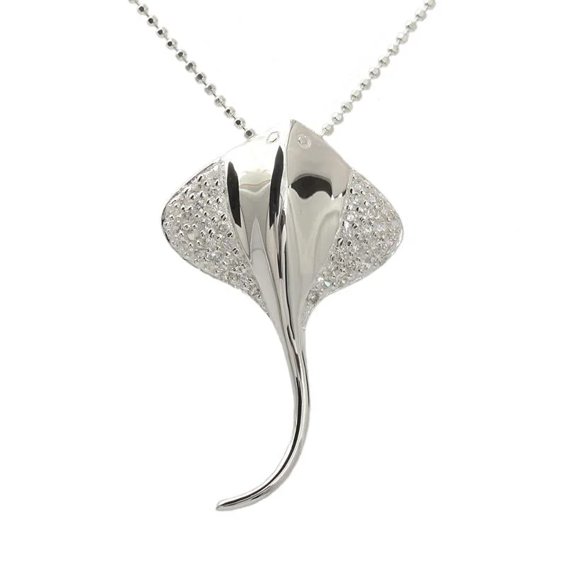 Dainty Gold - Plated Angel Wing Pendant Necklace for Sensitive Skin OwnersSterling Silver Stingray with CZ Pendant (Chain Sold Separately) Dainty Gold - Plated Angel Wing Pendant Necklace for Sensitive Skin OwnersSterling Silver Stingray with CZ Pendant (Chain Sold Separately)