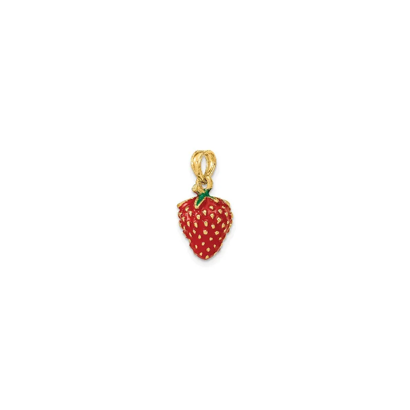 Retro - Inspired Art Deco - Patterned Pendant in Silver for Vintage LoversStrawberry Pendant (14K) Retro - Inspired Art Deco - Patterned Pendant in Silver for Vintage LoversStrawberry Pendant (14K)