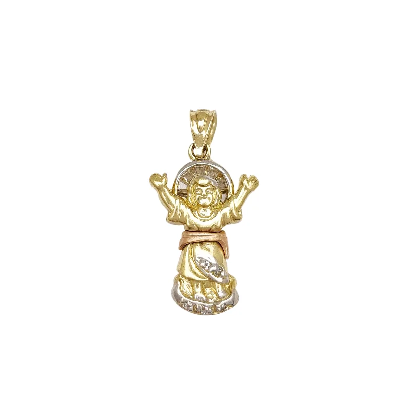 Gothic - Style Skull Pendant with Red Enamel Accents for Alternative FashionTri-Color Baby Jesus Pendant (14K) Gothic - Style Skull Pendant with Red Enamel Accents for Alternative FashionTri-Color Baby Jesus Pendant (14K)