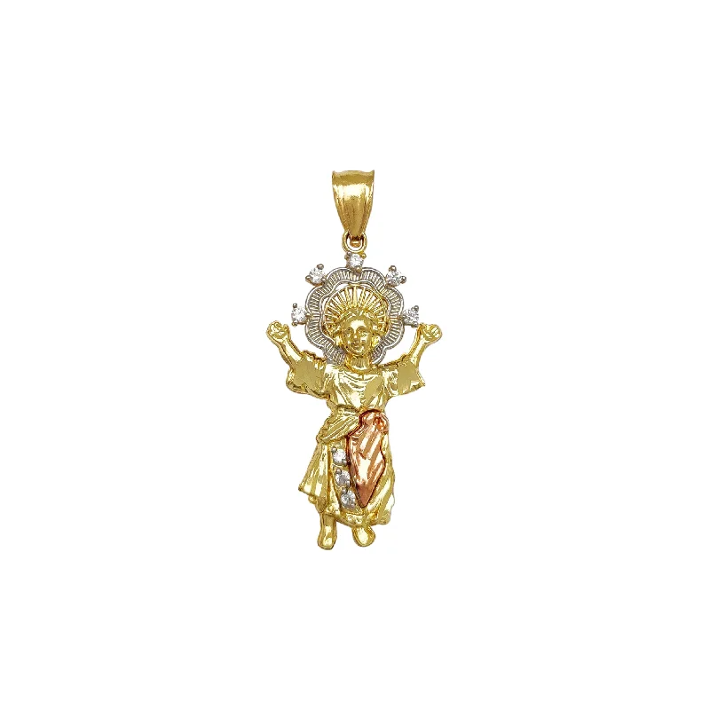 3D - Printed Polymer Clay Animal - Print Pendant for a Fun and Quirky AccessoryTri-Color Halo Baby Jesus Pendant (14K) 3D - Printed Polymer Clay Animal - Print Pendant for a Fun and Quirky AccessoryTri-Color Halo Baby Jesus Pendant (14K)