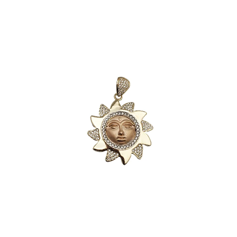 Military - Inspired Dog Tag Pendant with Engraved Service NumbersTricolor Sun Face Celestial Pendant (14K) Military - Inspired Dog Tag Pendant with Engraved Service NumbersTricolor Sun Face Celestial Pendant (14K)