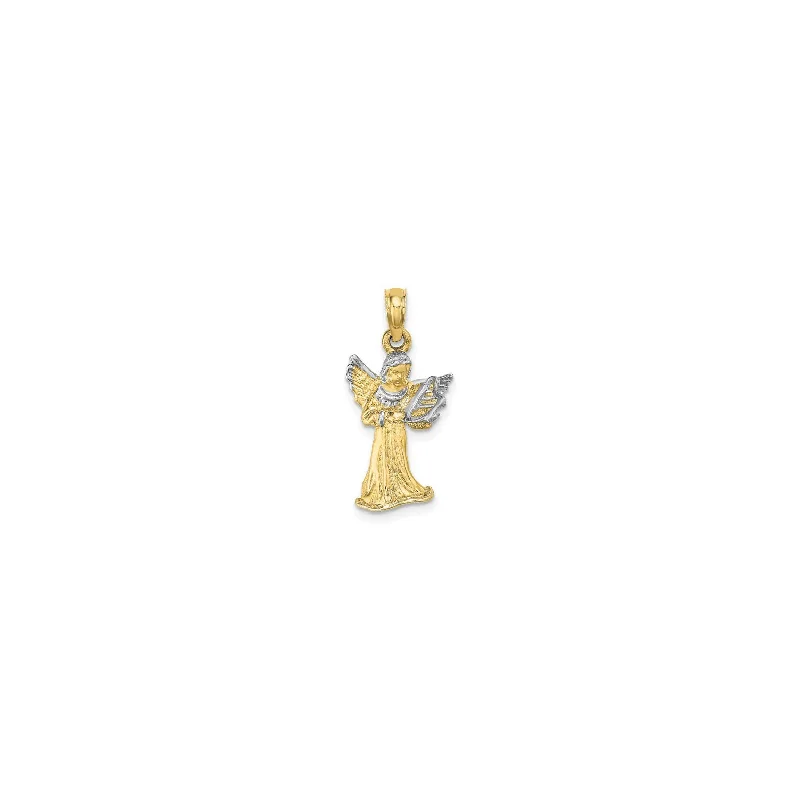 Pearl - Embellished Floral Pendant for a Feminine and Romantic LookAngel Harpist Pendant (14K)