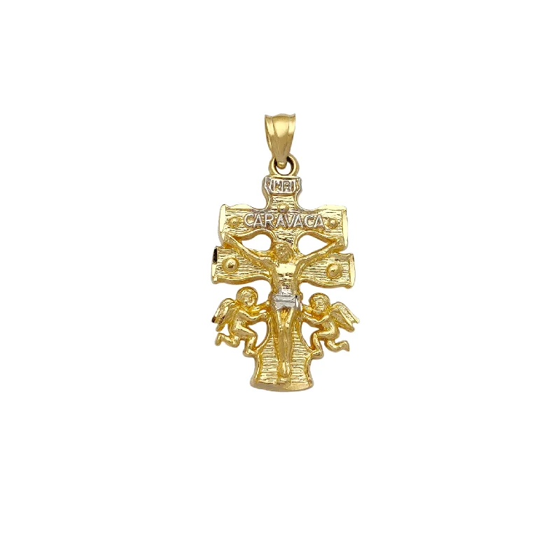 Two-Tone Caravaca Crucifix Pendant (14K)