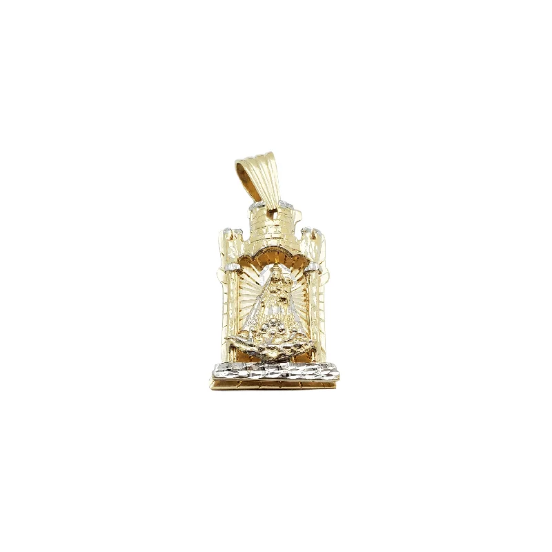 Mother - of - Pearl Inlaid Seahorse Pendant for Beach LoversTwo-tone Caridad del Cobre Pendant (14K) Mother - of - Pearl Inlaid Seahorse Pendant for Beach LoversTwo-tone Caridad del Cobre Pendant (14K)
