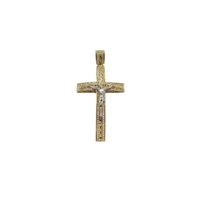 Gothic - Style Skull Pendant with Red Enamel Accents for Alternative FashionTwo-Tone Cross Pendant (14K) Gothic - Style Skull Pendant with Red Enamel Accents for Alternative FashionTwo-Tone Cross Pendant (14K)