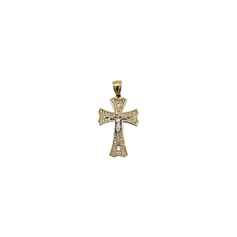 Gothic - Style Skull Pendant with Red Enamel Accents for Alternative FashionTwo Tone Cross Pendant (14K) Gothic - Style Skull Pendant with Red Enamel Accents for Alternative FashionTwo Tone Cross Pendant (14K)