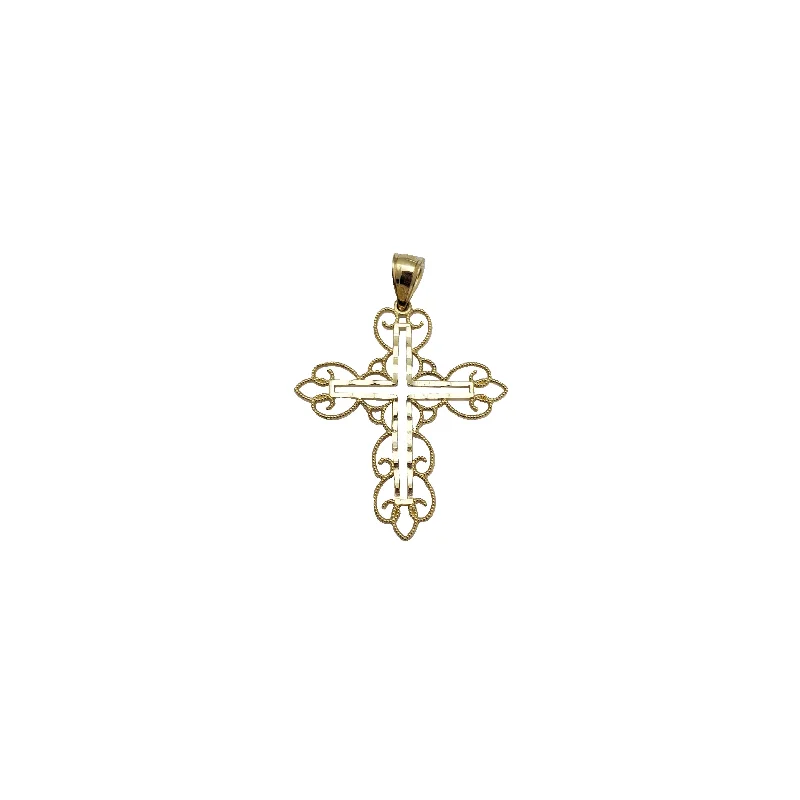 Hypoallergenic Titanium Infinity Symbol Pendant for Sensitive SkinTwo-Tone Lacy Outline Cross Pendant (14K) Hypoallergenic Titanium Infinity Symbol Pendant for Sensitive SkinTwo-Tone Lacy Outline Cross Pendant (14K)