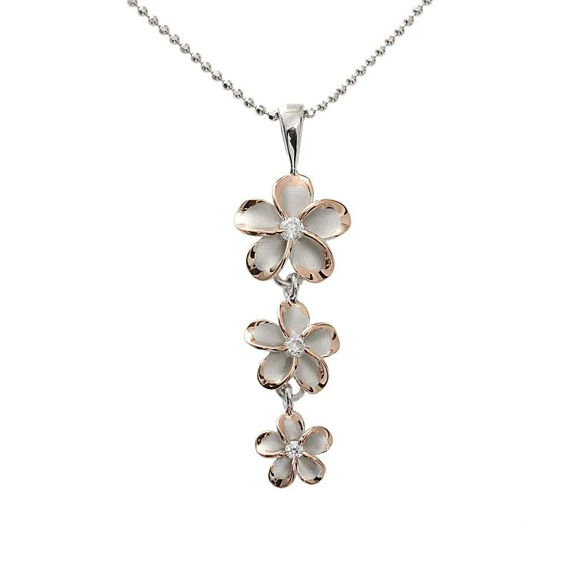 Pave - Set Cubic Zirconia Crown Pendant Necklace for Little Princess - Themed Birthday PartiesSterling Silver Rhodium Two Tone Pink Gold Plated Plumeria with CZ Pendant (M/L) (Chain Sold Separately) Pave - Set Cubic Zirconia Crown Pendant Necklace for Little Princess - Themed Birthday PartiesSterling Silver Rhodium Two Tone Pink Gold Plated Plumeria with CZ Pendant (M/L) (Chain Sold Separately)