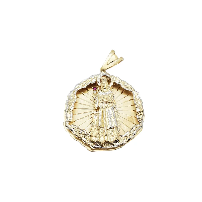 Antique - Brass - Finished Compass Pendant for Travelers and ExplorersTwo-tone Santa Barbara Pendant (14K) Antique - Brass - Finished Compass Pendant for Travelers and ExplorersTwo-tone Santa Barbara Pendant (14K)