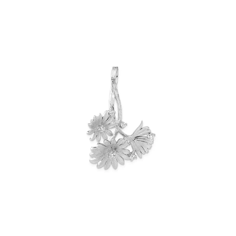 Custom - Engraved Initial Pendant Necklace in Sterling Silver for Mother's Day GiftUpside Down Daisies Bunch Pendant (Silver) Custom - Engraved Initial Pendant Necklace in Sterling Silver for Mother's Day GiftUpside Down Daisies Bunch Pendant (Silver)