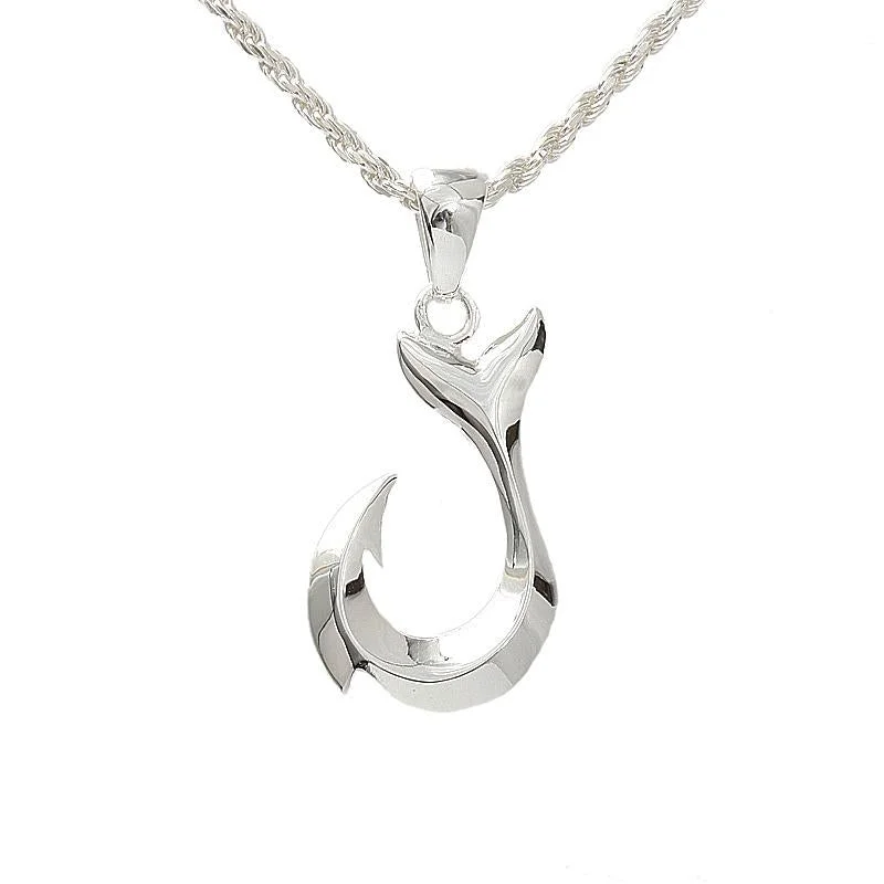 Dainty Gold - Plated Angel Wing Pendant Necklace for Sensitive Skin OwnersSterling Silver Fish Hook Pendant (Chain Sold Separately)