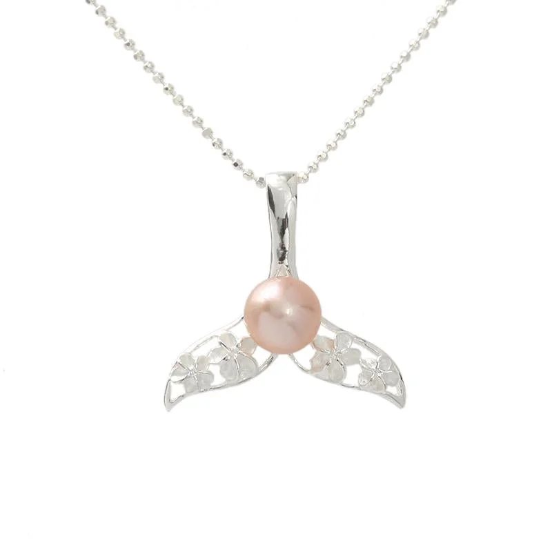 Braided Hemp Rope Necklace with a Seashell Pendant for Summer BeachgoersSterling Silver Plumeria in Whale Tail with Pink Pearl Pendant (Chain Sold Separately) Braided Hemp Rope Necklace with a Seashell Pendant for Summer BeachgoersSterling Silver Plumeria in Whale Tail with Pink Pearl Pendant (Chain Sold Separately)
