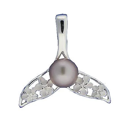 Cross - Stitch - Embroidered Floral Pendant Necklace for Handicraft AficionadosSterling Silver Plumeria in Whale Tail with Purple Fresh Water Pearl Pendant (Chain Sold Separately) Cross - Stitch - Embroidered Floral Pendant Necklace for Handicraft AficionadosSterling Silver Plumeria in Whale Tail with Purple Fresh Water Pearl Pendant (Chain Sold Separately)