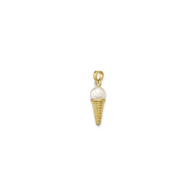 3D - Printed Polymer Clay Animal - Print Pendant for a Fun and Quirky AccessoryWhite Ice Cream Cone Bead Pendant (14K) 3D - Printed Polymer Clay Animal - Print Pendant for a Fun and Quirky AccessoryWhite Ice Cream Cone Bead Pendant (14K)