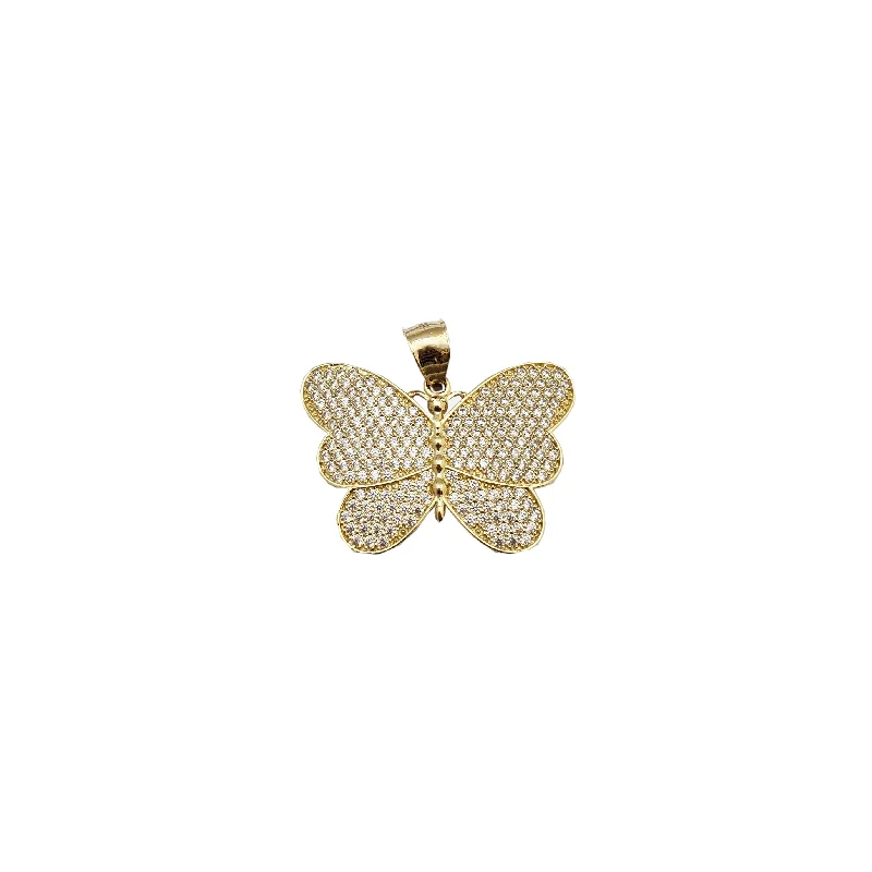 Mother - of - Pearl Inlaid Seahorse Pendant for Beach LoversYellow Gold Iced-out Butterly Pendant (14K) Mother - of - Pearl Inlaid Seahorse Pendant for Beach LoversYellow Gold Iced-out Butterly Pendant (14K)
