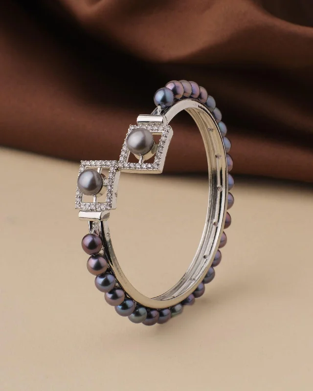 Pearl and Crystal - Embellished Bracelet with Rhinestone - Studded Clasp for a Glamorous Party LookElegant and classy Pearl Bangle Pearl and Crystal - Embellished Bracelet with Rhinestone - Studded Clasp for a Glamorous Party LookElegant and classy Pearl Bangle
