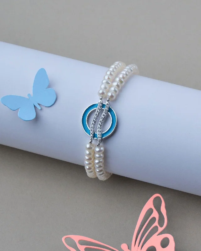 Cultured Akoya Pearl Bracelet with Sterling Silver Clasp for Timeless EleganceFashionable Real Pearl Bracelet