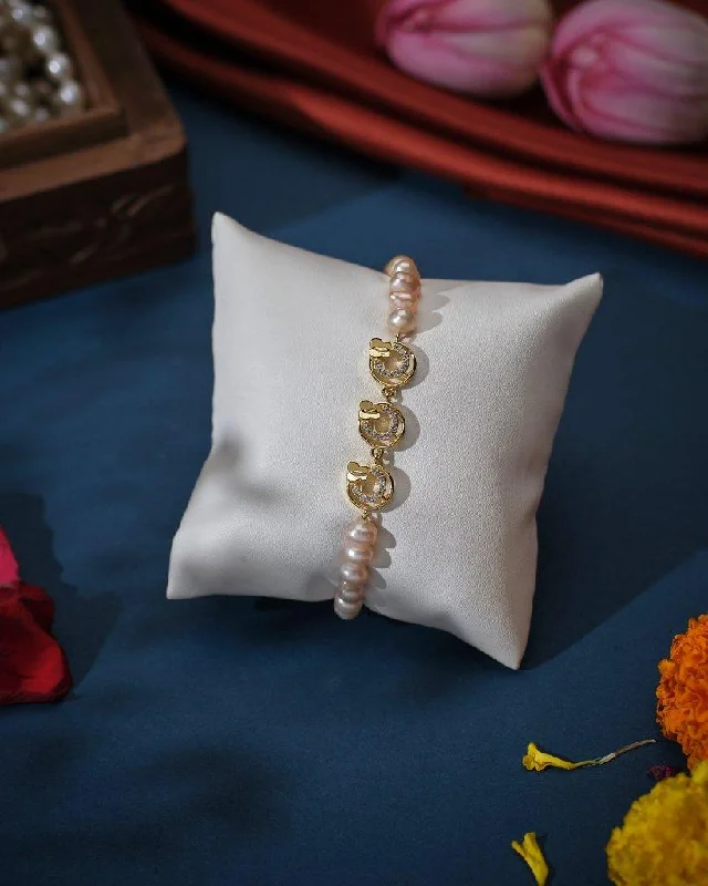 Pearl and Leather Cuff Bracelet with Studded Embellishments for a Rocker - Inspired StyleIndira Pink Pearl Bracelet Pearl and Leather Cuff Bracelet with Studded Embellishments for a Rocker - Inspired StyleIndira Pink Pearl Bracelet