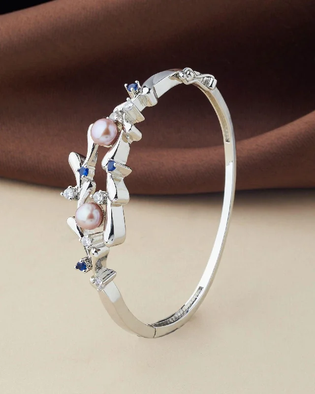 Pearl and Lava Rock Bracelet with Essential Oil - Diffusing Feature for Aromatherapy on the GoElegant and classy Pearl Bangle